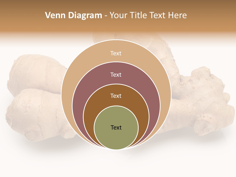 A Close Up Of A Ginger Root On A White Background PowerPoint Template