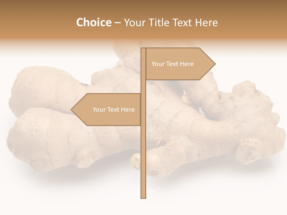 A Close Up Of A Ginger Root On A White Background PowerPoint Template