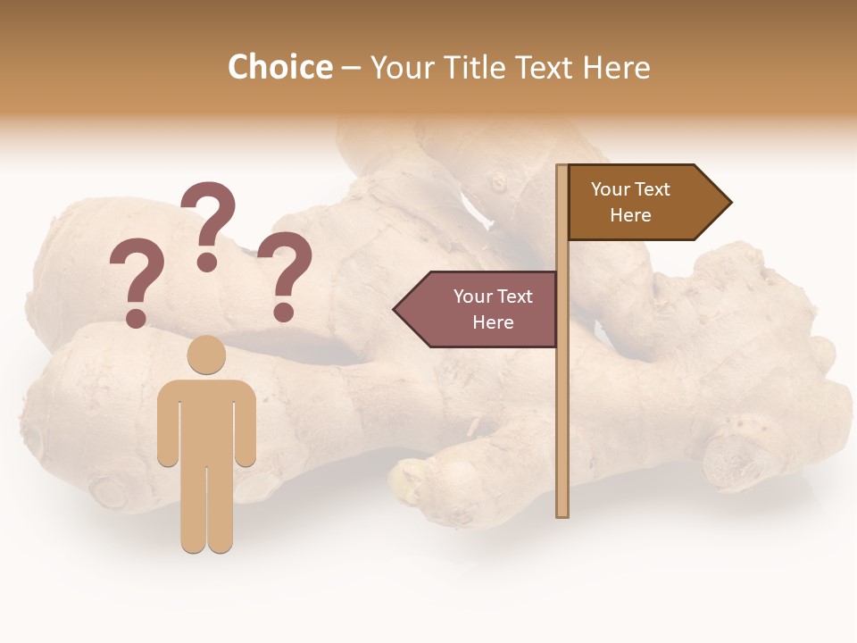 A Close Up Of A Ginger Root On A White Background PowerPoint Template