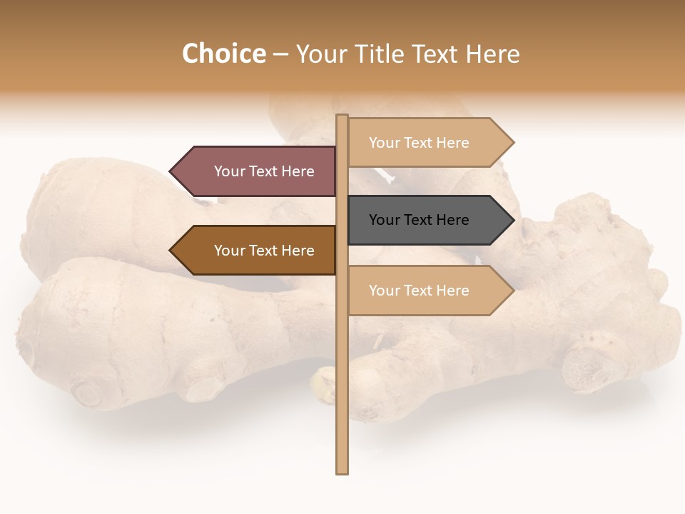 A Close Up Of A Ginger Root On A White Background PowerPoint Template