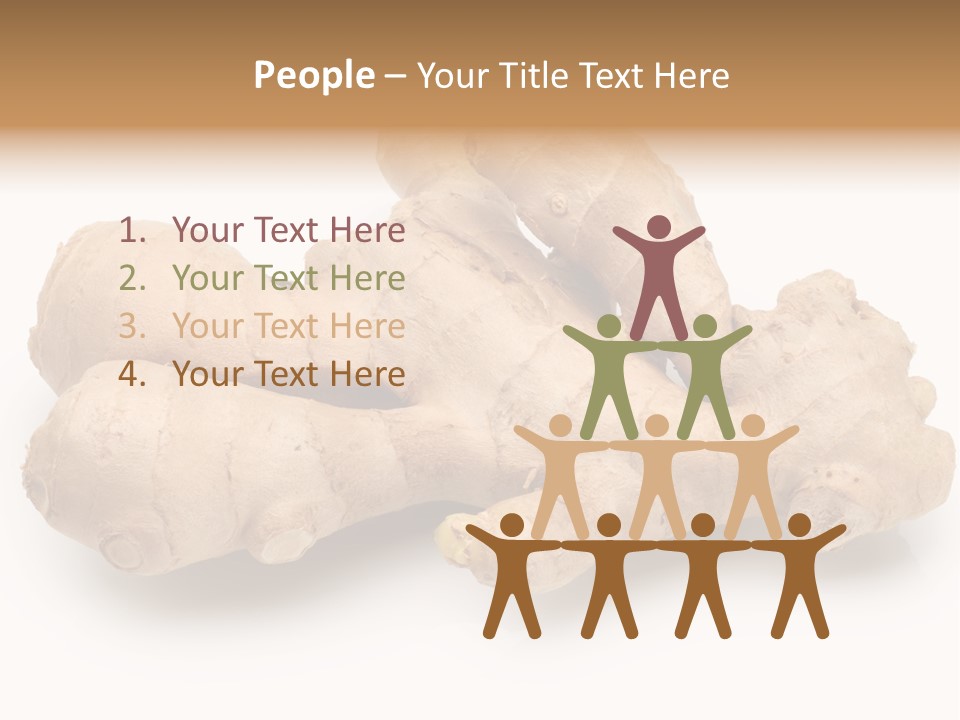 A Close Up Of A Ginger Root On A White Background PowerPoint Template