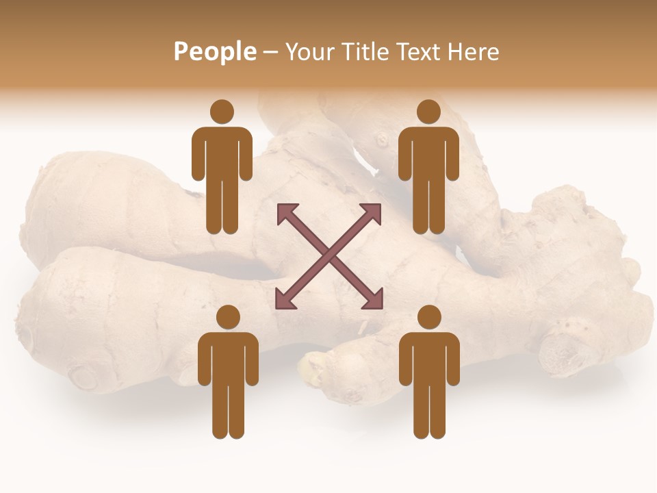 A Close Up Of A Ginger Root On A White Background PowerPoint Template