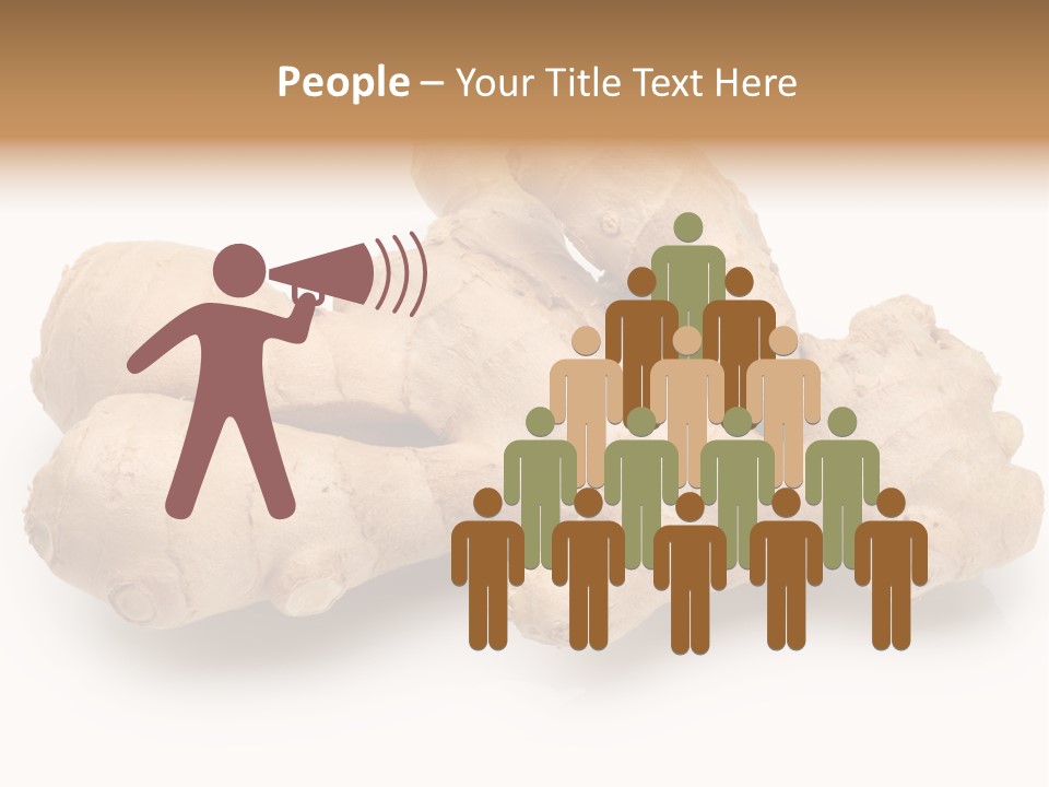 A Close Up Of A Ginger Root On A White Background PowerPoint Template