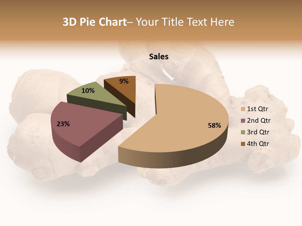 A Close Up Of A Ginger Root On A White Background PowerPoint Template