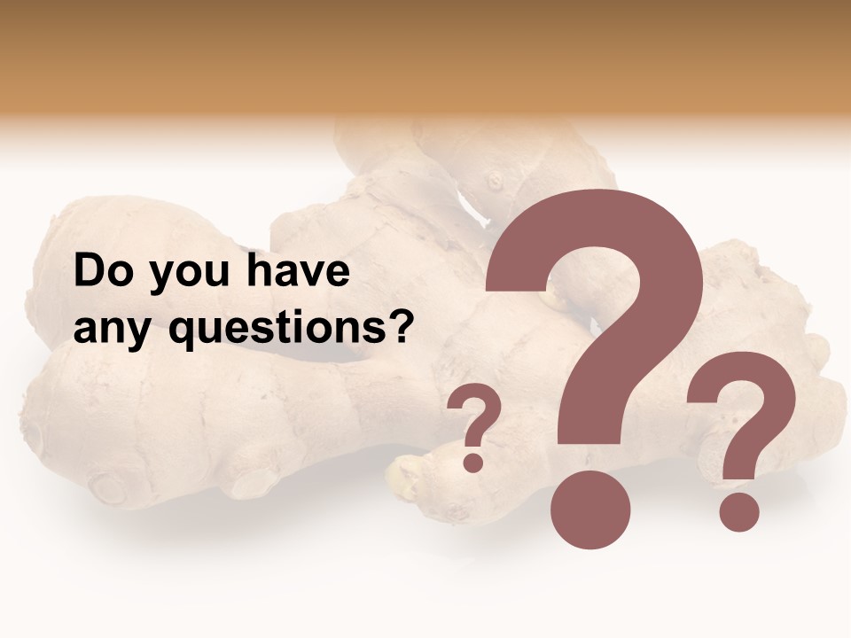 A Close Up Of A Ginger Root On A White Background PowerPoint Template