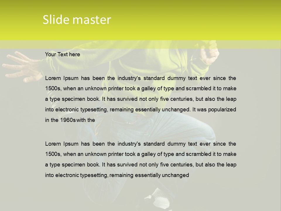 A Man Jumping In The Air With A Skateboard PowerPoint Template