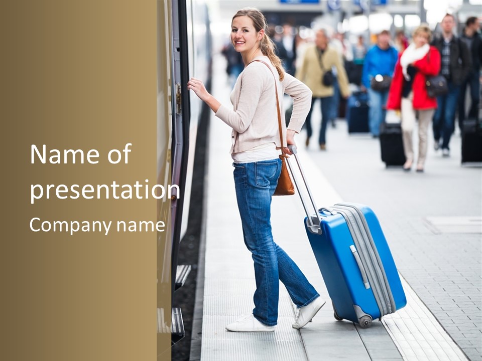 Rail Indoor Portrait PowerPoint Template