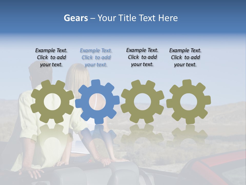Horizontal Vehicle Togetherness PowerPoint Template