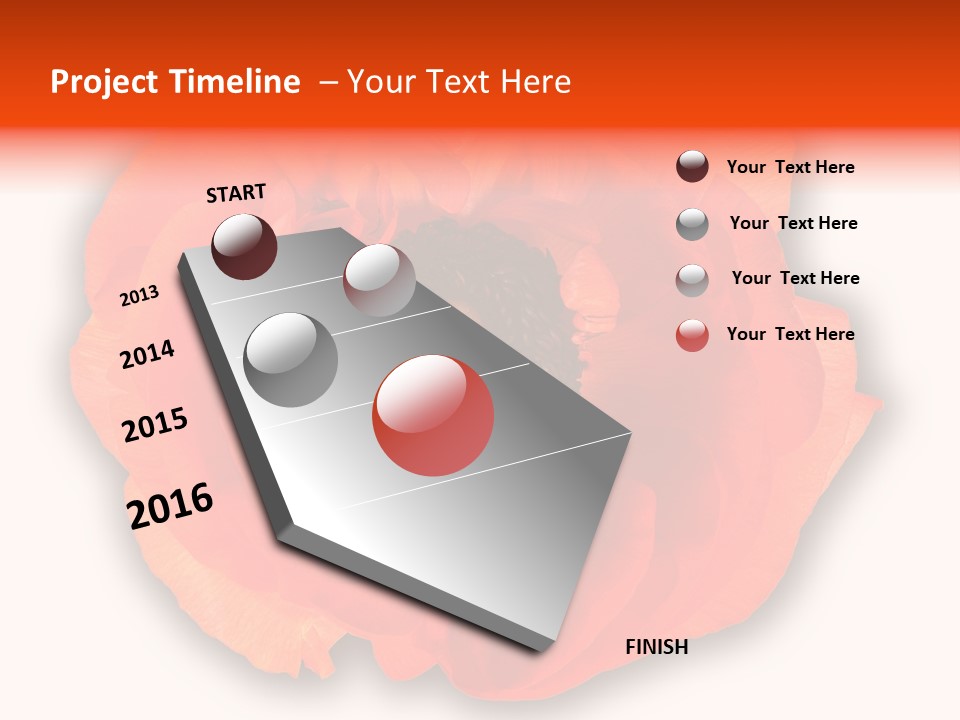 A Large Orange Flower With A White Background PowerPoint Template