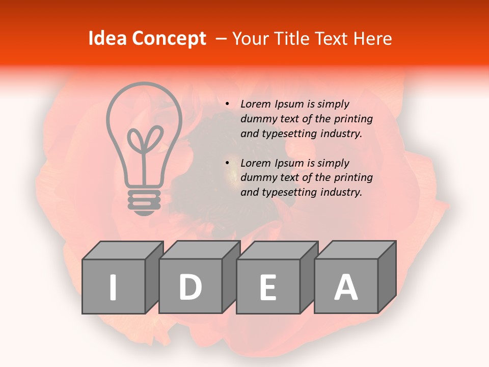 A Large Orange Flower With A White Background PowerPoint Template