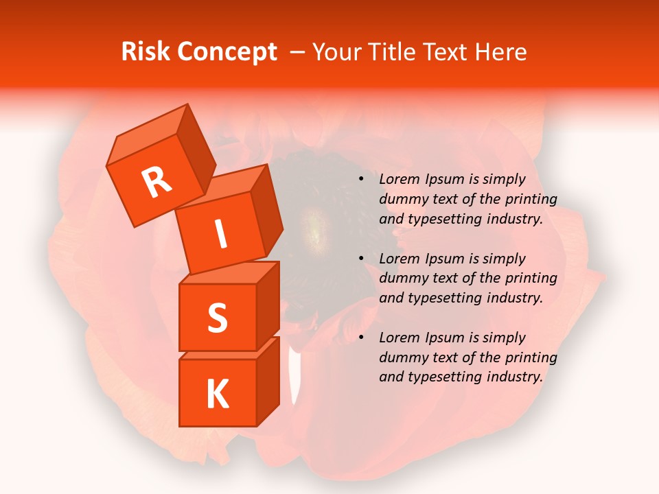 A Large Orange Flower With A White Background PowerPoint Template