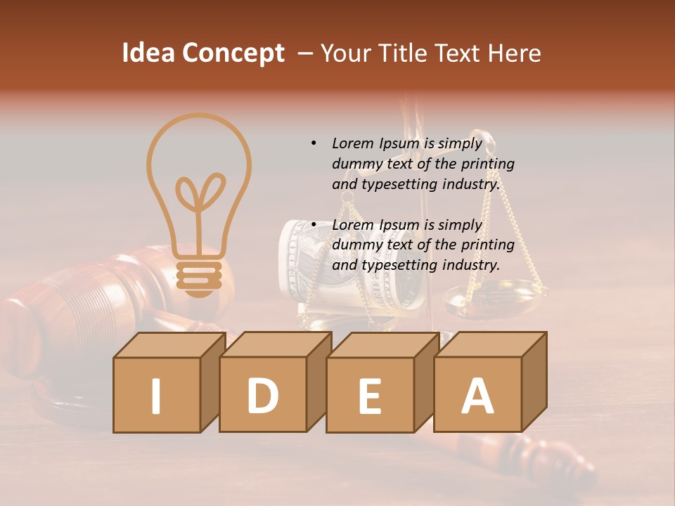 Legal System Symbol Equal PowerPoint Template