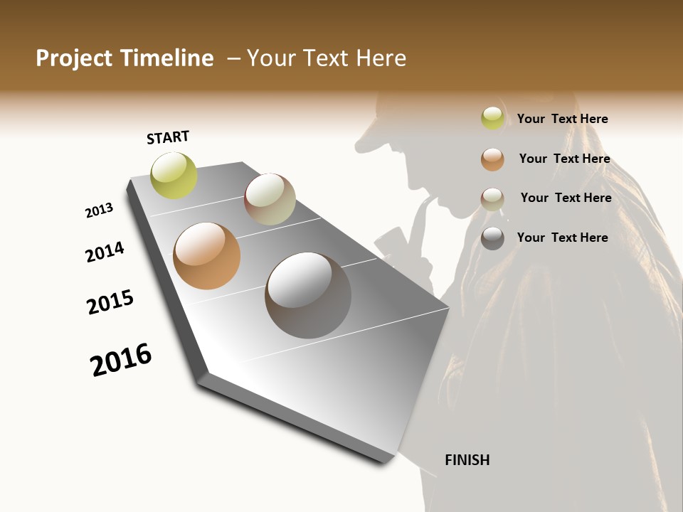 One Silhouette Man PowerPoint Template
