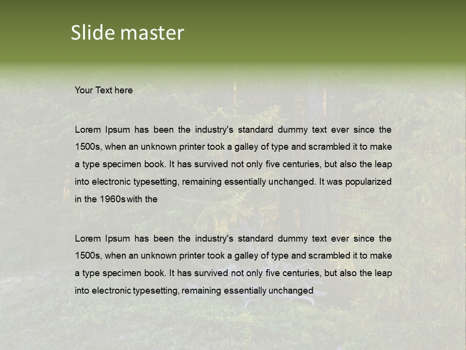 Wilderness Coniferous Vegetation PowerPoint Template