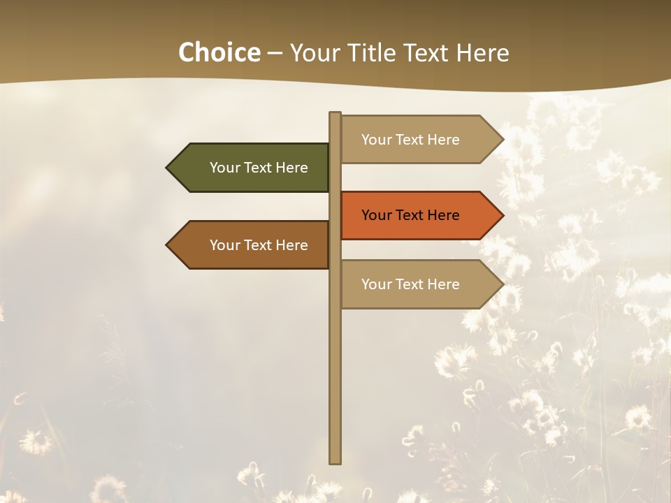Road Lawn Landscape PowerPoint Template