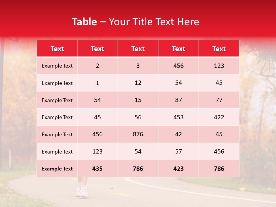 A Woman Running Down A Road In A Red Jacket PowerPoint Template