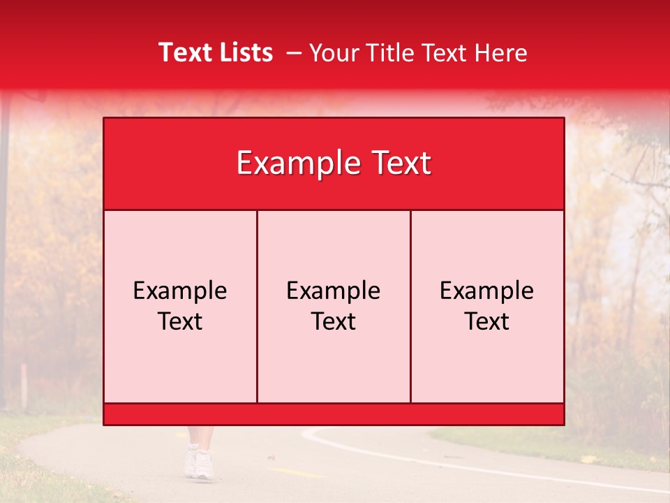 A Woman Running Down A Road In A Red Jacket PowerPoint Template