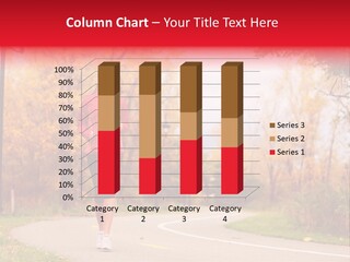 A Woman Running Down A Road In A Red Jacket PowerPoint Template