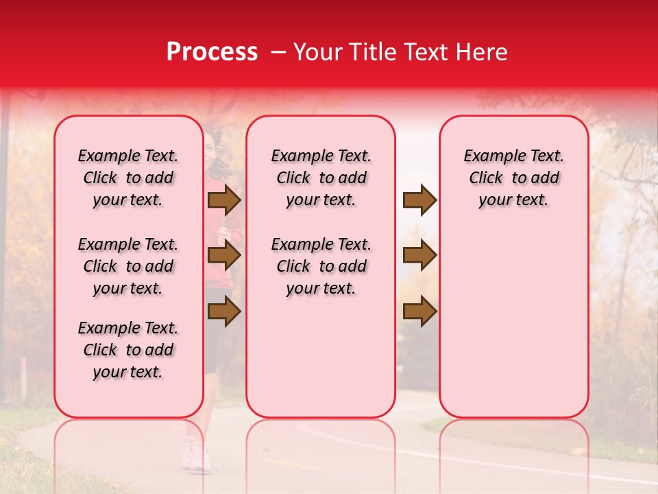 A Woman Running Down A Road In A Red Jacket PowerPoint Template