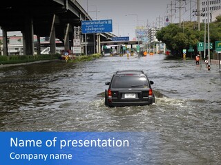 Street Risk Rain PowerPoint Template