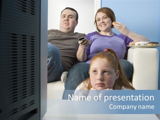 Sofa Obese Caucasian PowerPoint Template