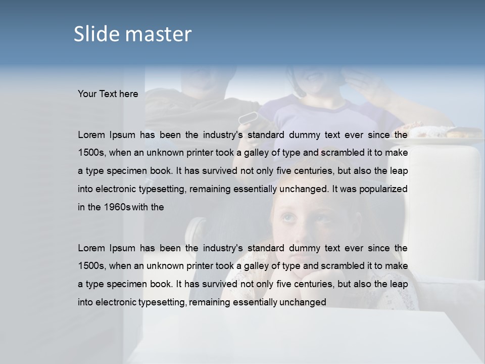 Sofa Obese Caucasian PowerPoint Template