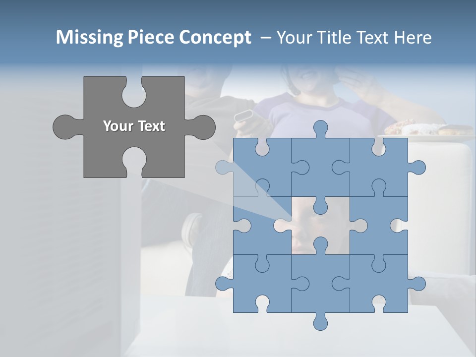 Sofa Obese Caucasian PowerPoint Template