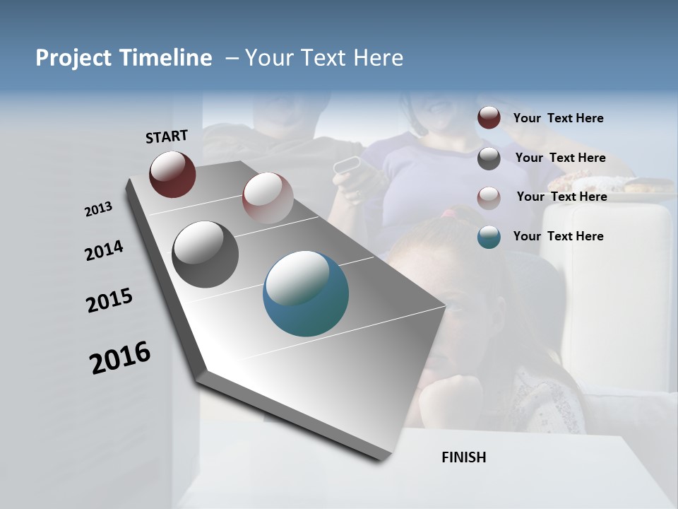 Sofa Obese Caucasian PowerPoint Template