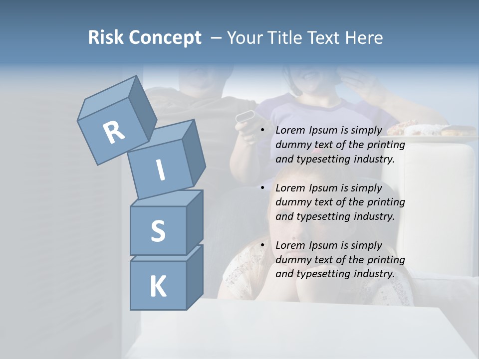 Sofa Obese Caucasian PowerPoint Template