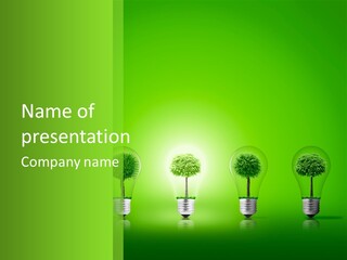 Lightbulb Grass Idea PowerPoint Template