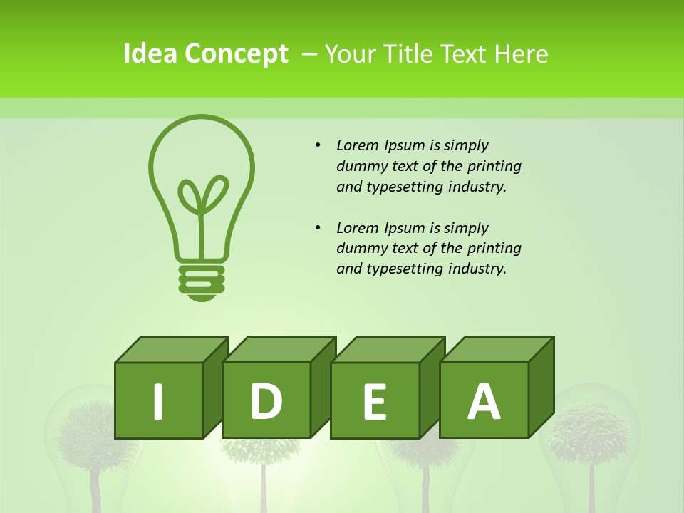 Lightbulb Grass Idea PowerPoint Template