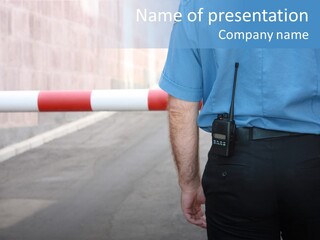 Looking Bodyguard Man PowerPoint Template