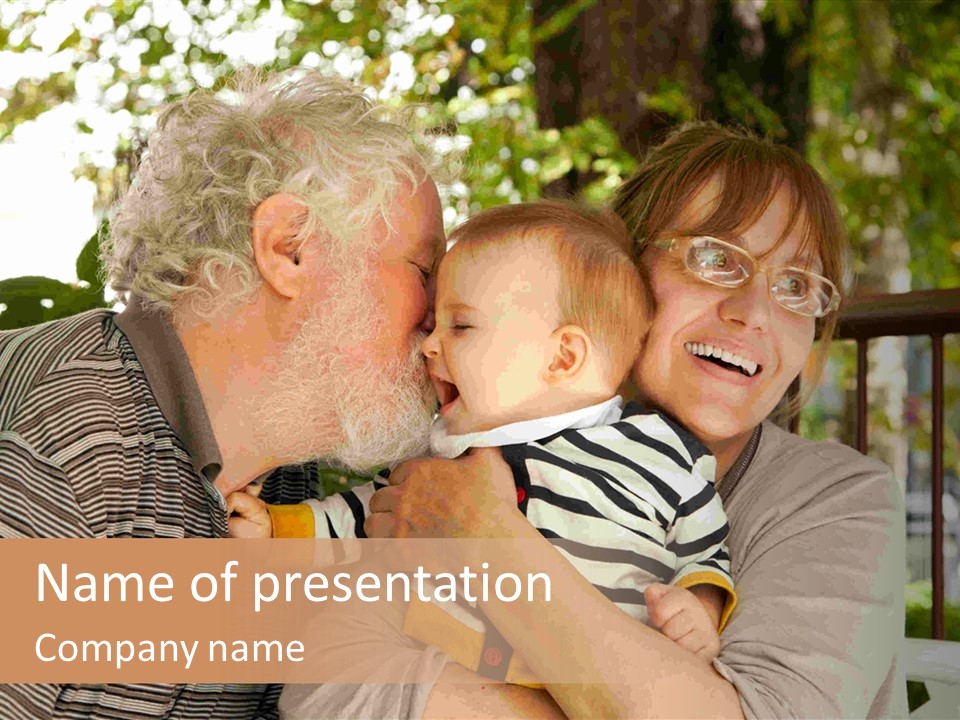 Grandchild Happy Generations PowerPoint Template