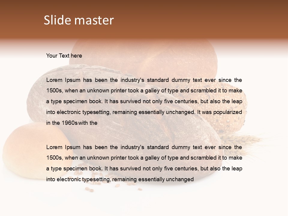 A Group Of Breads On A White Background PowerPoint Template