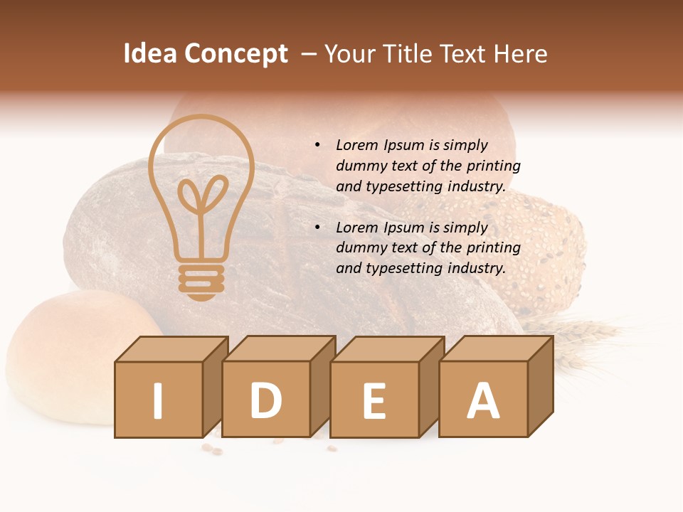 A Group Of Breads On A White Background PowerPoint Template