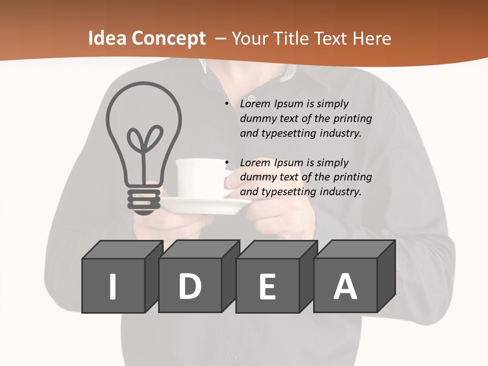 A Man Holding A Cup Of Coffee Powerpoint Template PowerPoint Template