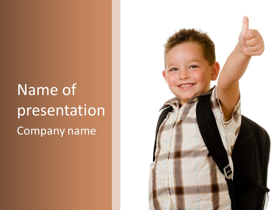 Kindergartener Schoolboy Caucasian PowerPoint Template