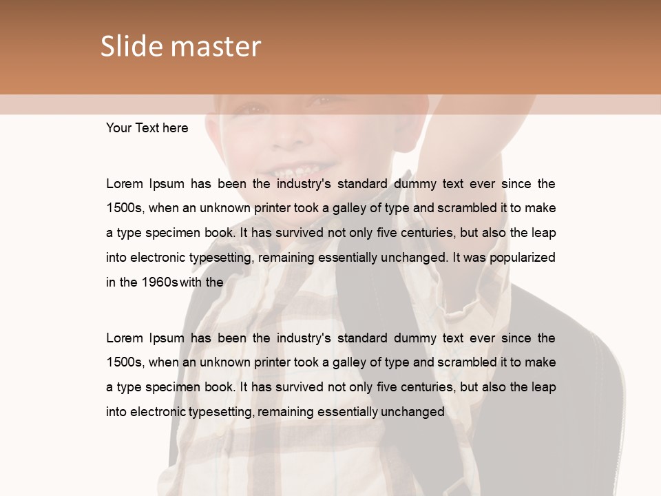 Kindergartener Schoolboy Caucasian PowerPoint Template