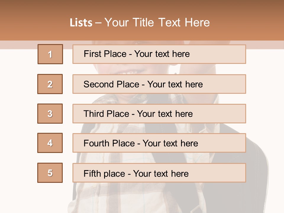 Kindergartener Schoolboy Caucasian PowerPoint Template