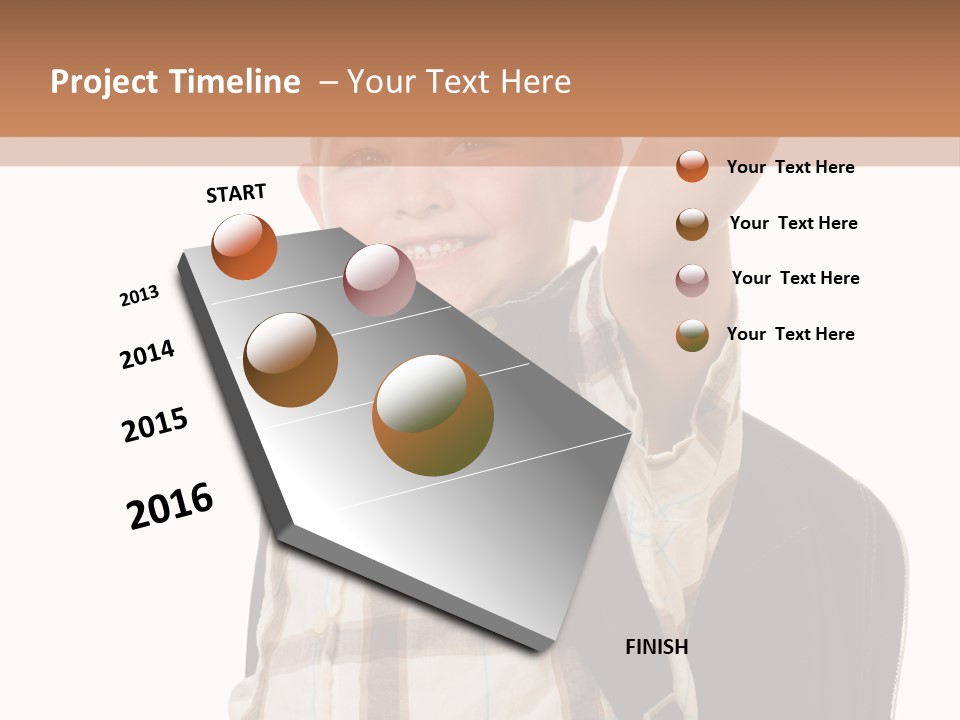 Kindergartener Schoolboy Caucasian PowerPoint Template