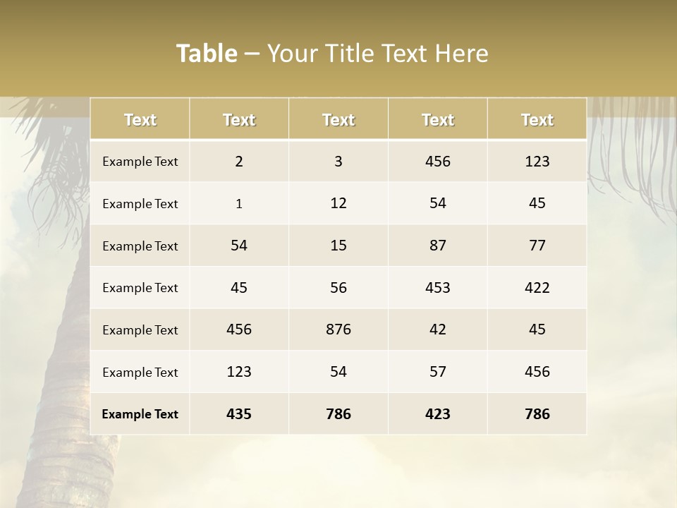 Tree Surf Coconut PowerPoint Template