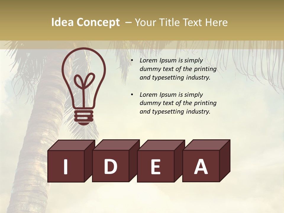 Tree Surf Coconut PowerPoint Template