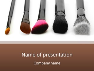 A Group Of Makeup Brushes On A White Surface PowerPoint Template