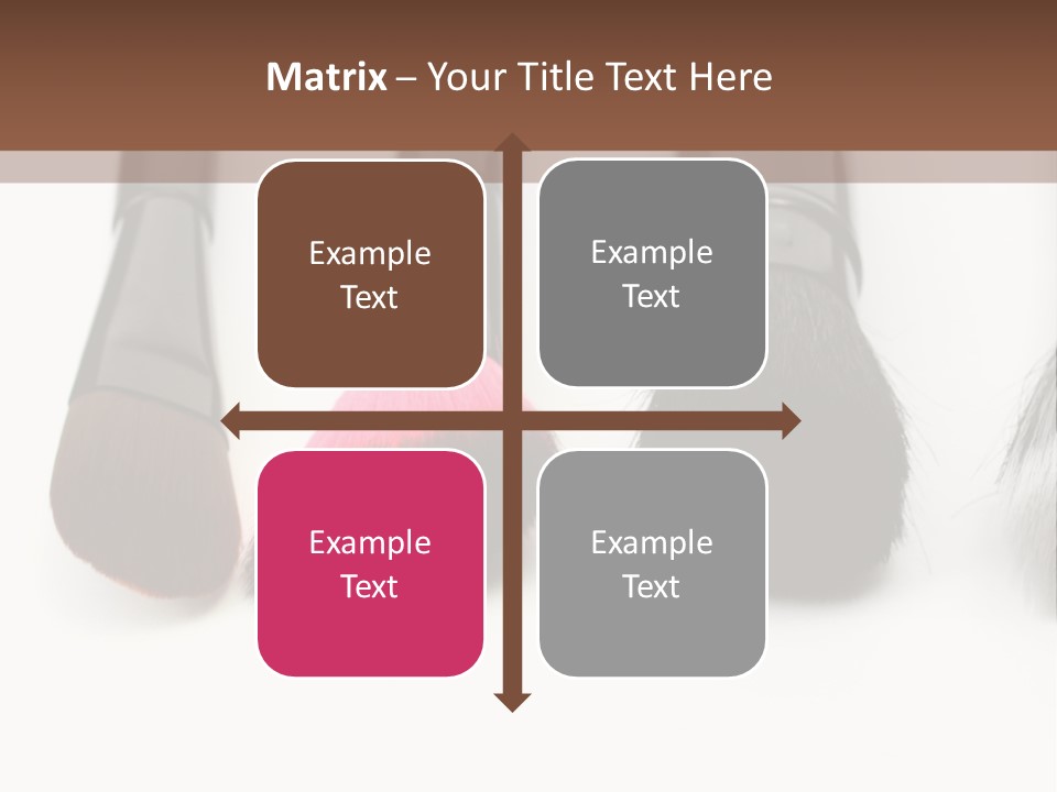 A Group Of Makeup Brushes On A White Surface PowerPoint Template