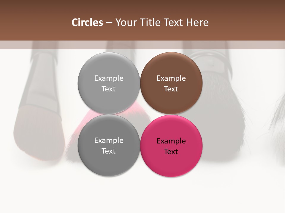 A Group Of Makeup Brushes On A White Surface PowerPoint Template