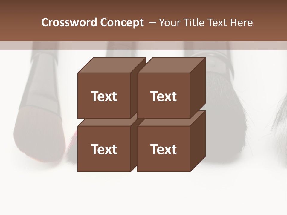 A Group Of Makeup Brushes On A White Surface PowerPoint Template