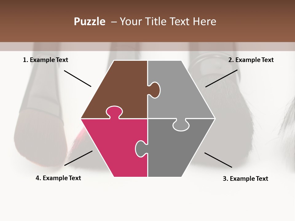 A Group Of Makeup Brushes On A White Surface PowerPoint Template