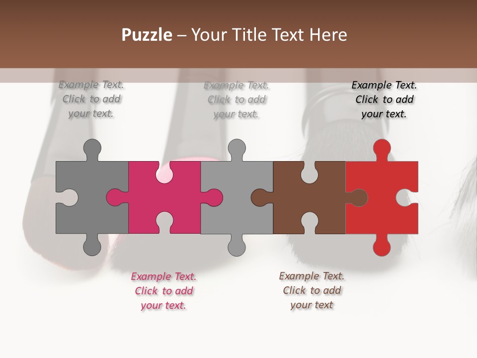 A Group Of Makeup Brushes On A White Surface PowerPoint Template