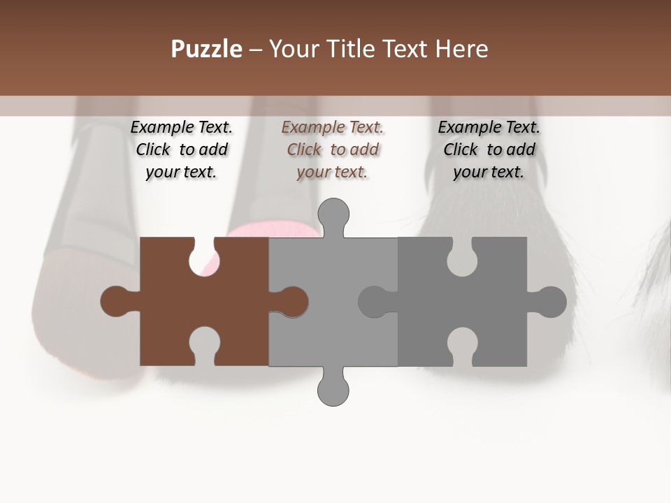 A Group Of Makeup Brushes On A White Surface PowerPoint Template