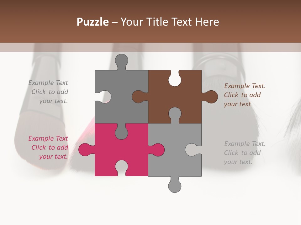 A Group Of Makeup Brushes On A White Surface PowerPoint Template